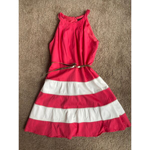 Women's R&K Pink & White Striped Dress Plus Size 14